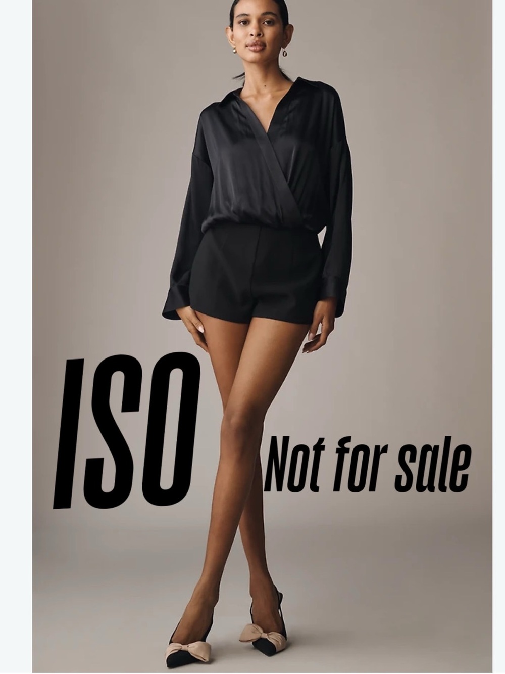 ISO Maeve Long-Sleeve Satin Twofer Romper from Anthropologie size M